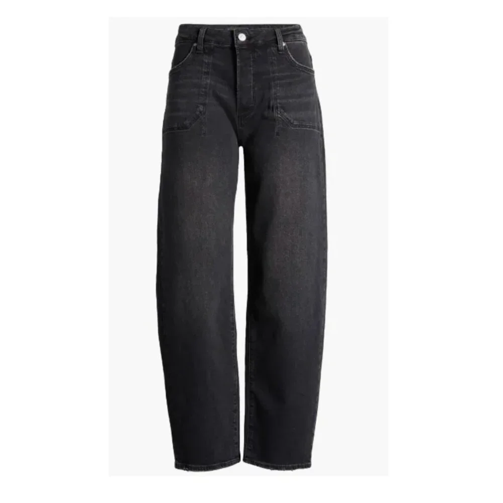 Paige Alexis Black Cropped Jeans motified barrel jean - Picture 4 of 12